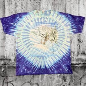 Vintage 1995 Grateful Dead Powderman Skiing Skeleton Tie-Dye T-Shirt XXL Sundog